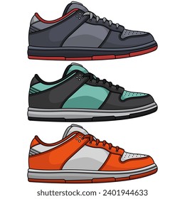 fashion sneakers collection, vector EPS 10