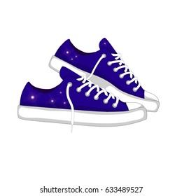 Fashion snickers. Isolated on white. Vector illustration