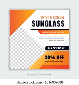 Fashion Social Media Banner Design for Black Friday. abstract and colorful theme