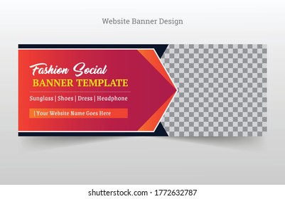 fashion social media cover banner design template. fashion timeline cover design. abstract and colorful advertisement social banner. use for offer and sale promotional