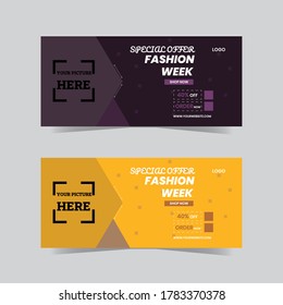 Fashion social media cover or card design. Vector layout template. Smooth, clean, creative, editable design