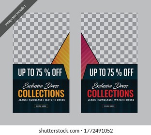 fashion social media horizontal banner design. for post social media story theme abstract and colorful design. advertisement promotional banner design