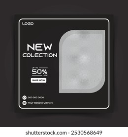 Fashion social media post or banner template