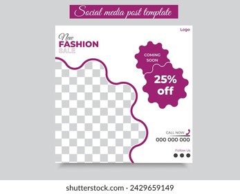 Fashion social media post design template