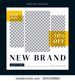 Fashion social media post or flyer template in square banner