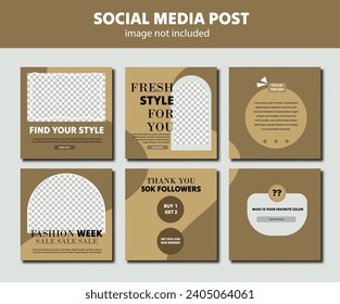 fashion social media post sale editable template collection, layout template for social media, editable