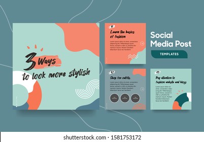 Fashion social media post template for digital marketing