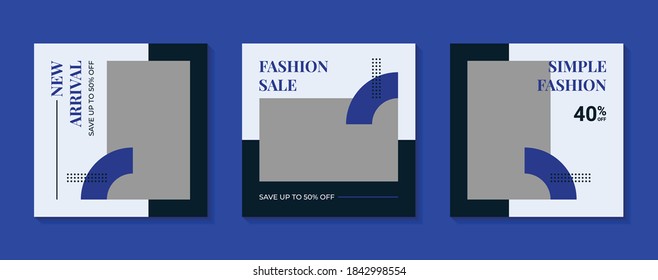 Fashion social media post template. Modern promotion square web banner for social media. Elegant sale and discount promo backgrounds for digital marketing.