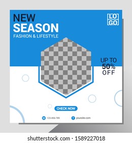Fashion Social Media Promotion Banner Template. EPS 10