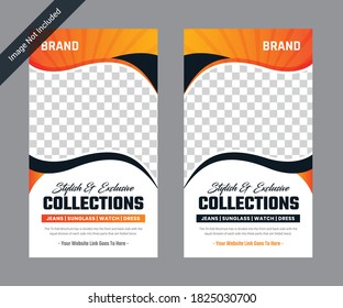 Fashion Social Media Story Post Banner Template for Black Friday. abstract and colorful design