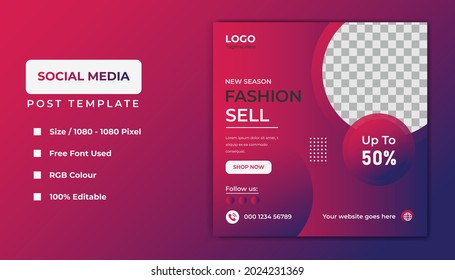 Fashion social media template banner design.