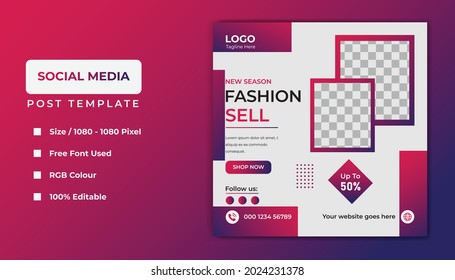 Fashion social media template banner design.
