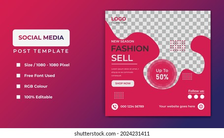 Fashion social media template banner design.