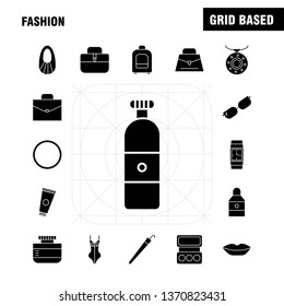 Fashion Solid Glyph Icons Set For Infographics, Mobile UX/UI Kit And Print Design. Include: Jacket, Dress, Dressing, Cloths, Collection Modern Infographic Logo and Pictogram. - Vector