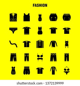 Fashion Solid Glyph Icons Set For Infographics, Mobile UX/UI Kit And Print Design. Include: Hair Dryer, Hair Dresser, Hairs, Makeup, Top, Garments, Collection Modern Infographic Logo And Pictogram. - 