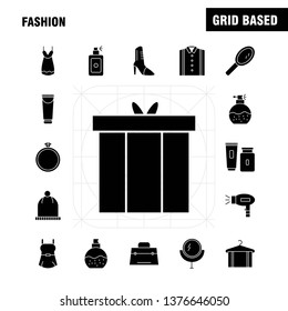 Fashion Solid Glyph Icons Set For Infographics, Mobile UX/UI Kit And Print Design. Include: Cap, Hat, Garments, Cloths, Dress, Hat, Garments, Cloths, Collection Modern Infographic Logo and Pictogram. 