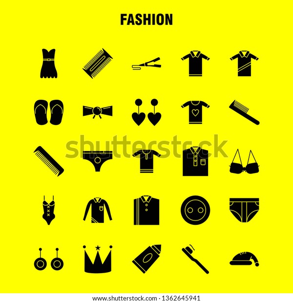 Fashion\
Solid Glyph Icons Set For Infographics, Mobile UX/UI Kit And Print\
Design. Include: Watch, Time, Hours, Minutes, Camera, Collection\
Modern Infographic Logo and Pictogram. -\
Vector