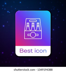 Fashion space backgraund with Beer set icon. Beer pack symbol for your web site design