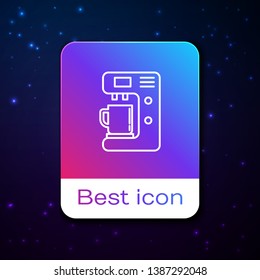 Fashion space background with Coffee machine, coffee maker symbol
