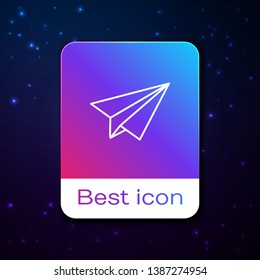 Fashion space background with Paper plane icon vector. Send Message