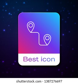 Fashion space background with Route location vector icon. Concept of path or road