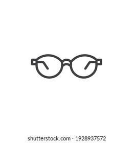 Fashion spectacles line icon. Sunglasses linear style sign for mobile concept and web design. Female glasses outline vector icon. Symbol, logo illustration. Vector graphics