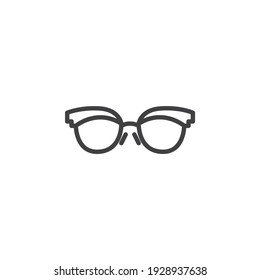 Fashion spectacles line icon. Sunglasses linear style sign for mobile concept and web design. Female glasses outline vector icon. Symbol, logo illustration. Vector graphics