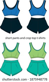 Fashion sports style clothes for women vector template