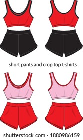 Fashion sports style clothes for women vector template