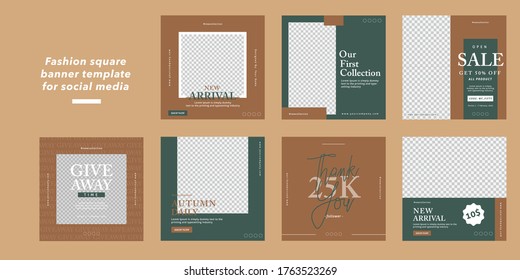 Fashion square banner template for social media