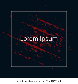 Fashion, square banner with text, template for design, layout with textures, flat vector illustration, red, black, dark