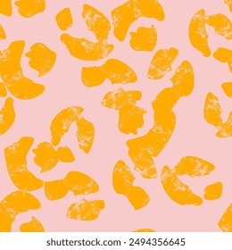 Fashion square seamless pattern, background with leopard spots. Repeating vector design element for print