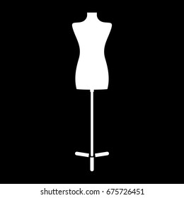 Fashion stand, female torso mannequin icon .