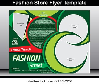 fashion store flyer template vector illustration 