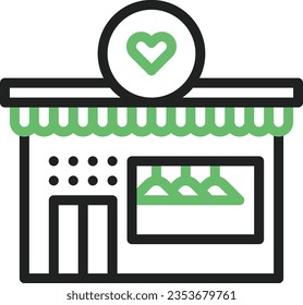 Imagen del icono de la tienda de moda. Adecuado para aplicaciones móviles.