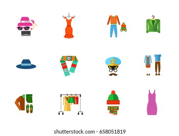 Fashion store icon set