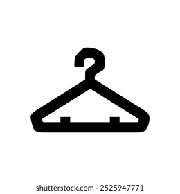 Fashion store outline symbol, flat shirt cloth hanger vector icon isolated on white background