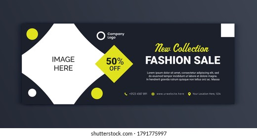 Fashion store sales social media cover Template. Marketing Corporate Business gradient Cover Social Media Template. Custom minimal social media design template illustration.