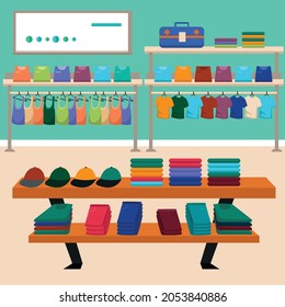 fashion store scene vector illustration