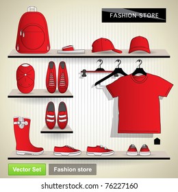 Fashion store. Vector set