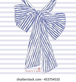 fashion stripy bow design, t-shirt print