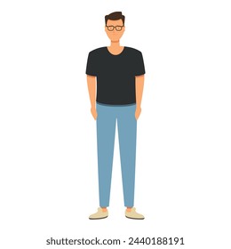 Fashion style boy icon cartoon vector. Hipster student. Cool face style look