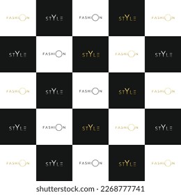 Fashion Style Checker Board Brand Logos _ Celebrity Fashion background _ Modeling 