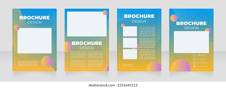 Fashion and style course blank brochure layout design. Vertical poster template set with empty copy space for text. Premade corporate reports collection. Editable flyer paper pages