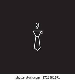 Fashion style design coffee organic logo with a tie vector illustration. Creative idea coffee
