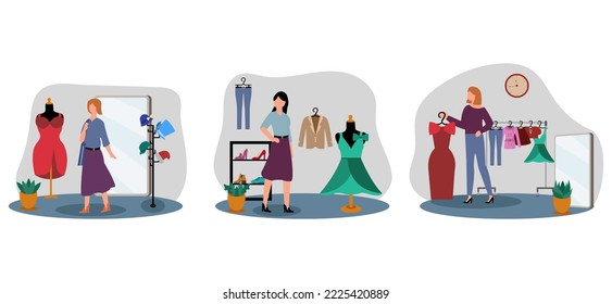 Diseño de paquete plano con estilo de moda
