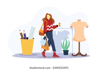 Fashion Style Flat Illustration Design