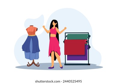 Fashion Style Flat Illustration Design