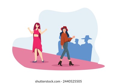 Fashion Style Flat Illustration Design