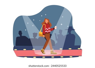Fashion Style Flat Illustration Design